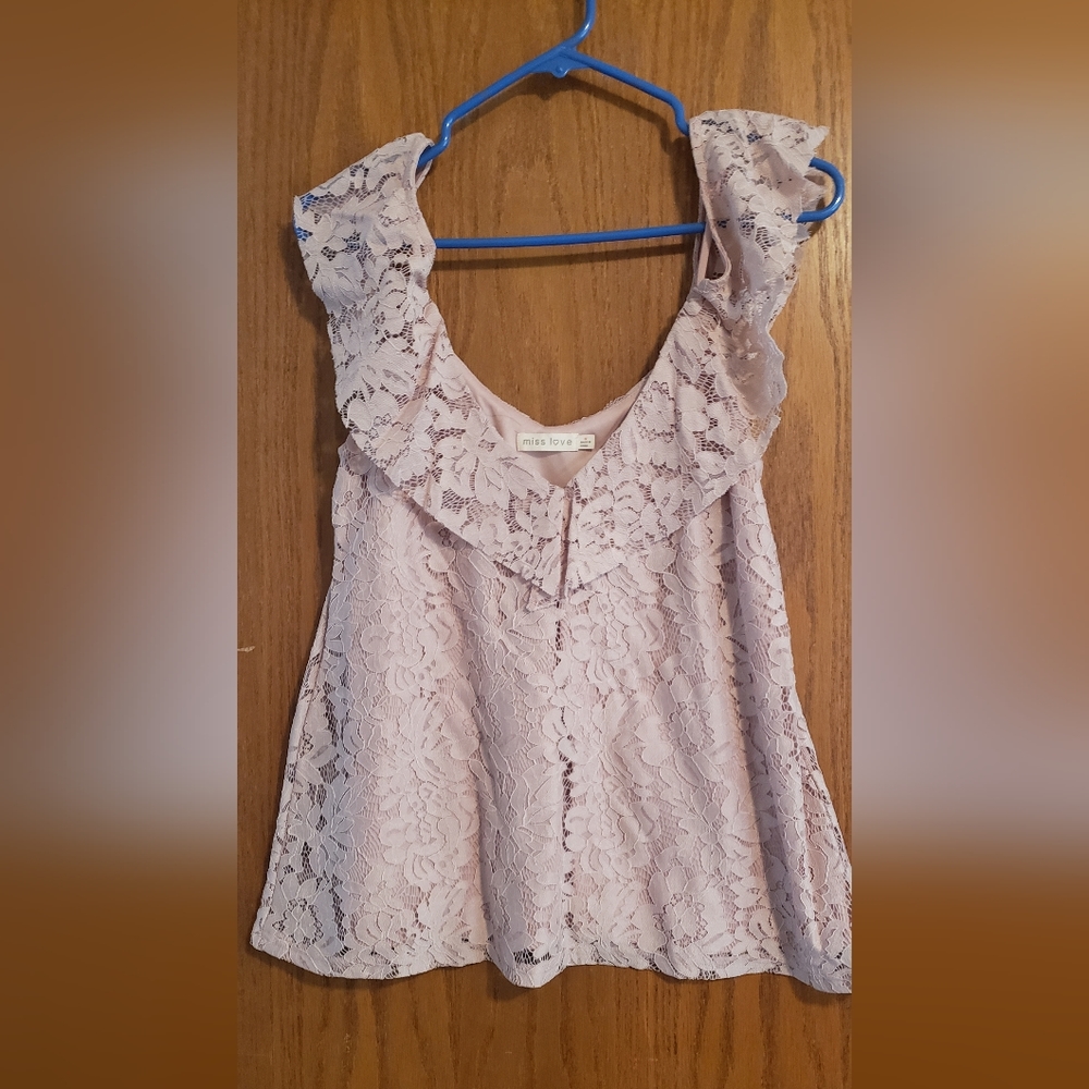 Miss Love Size M Cold Shoulder Blush Top